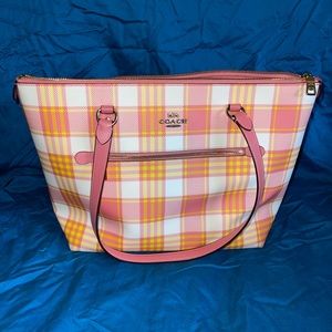 Coach Plaid Tote